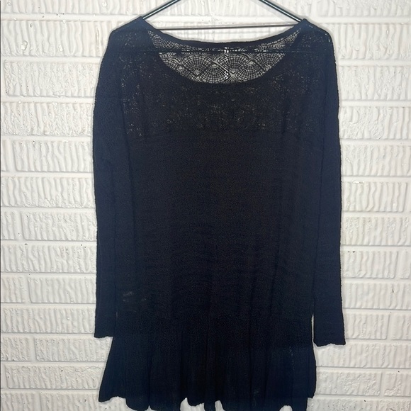 Free People Black Long Sleeve Knit Top - Picture 2 of 4